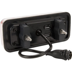 Daugiafunkcinis galinis dešinės šviesos diodas, stačiakampis, 12-24V, 200,5x85x40mm, 5 kontaktų, Kramp LA40032