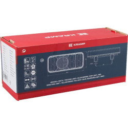 Daugiafunkcinis galinis dešinės šviesos diodas, stačiakampis, 12-24V, 200,5x85x40mm, 5 kontaktų, Kramp LA40032