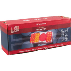 Daugiafunkcis galinis KŠ žibintas LED, stačiakampis, 12-24V, 200,5x85x40mm, 5 kontaktų, Kramp LA40036