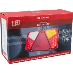Daugiafunkcinis galinis dešinės šviesos diodas, stačiakampis, 12-24V, 242x134x36,5 mm, 7 kontaktų, Kramp LA40006