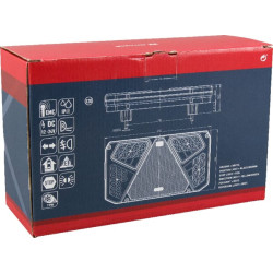 Daugiafunkcinis galinis dešinės šviesos diodas, stačiakampis, 12-24V, 242x134x36,5 mm, 7 kontaktų, Kramp LA40006