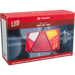 Daugiafunkcinis galinis dešinės šviesos diodas, stačiakampis, 12-24V, 242x134x36,5 mm, Kramp LA40005