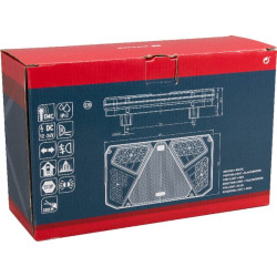 Daugiafunkcinis galinis dešinės šviesos diodas, stačiakampis, 12-24V, 242x134x36,5 mm, Kramp LA40005