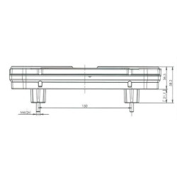 Daugiafunkcinis galinis KŠ žibintas LED, stačiakampis, 12-24V, 242x134x36.5mm, 7 kontaktų, Kramp LA40008