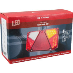 Daugiafunkcinis galinis KŠ žibintas LED, stačiakampis, 12-24V, 242x134x36.5mm, Kramp LA40007