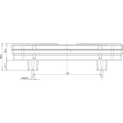 Daugiafunkcinis galinis KŠ žibintas LED, stačiakampis, 12-24V, 242x134x36.5mm, Kramp LA40007