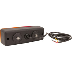 Daugiafunkcis galinis žibintas LED, stačiakampis, 12-24V, 200x70x60mm, Kramp LA40015