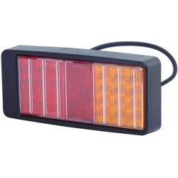 Galinis šviesos diodas, stačiakampis, 9/10/30/36V, raudona/gintarinė, užsukama, 223x35x98mm, 27 šviesos diodai, Hella ValueFit 2