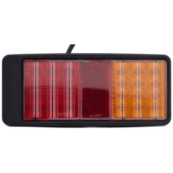 Galinis šviesos diodas, stačiakampis, 9/10/30/36V, raudona/gintarinė, užsukama, 223x35x98mm, 27 šviesos diodai, Hella ValueFit 2