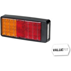 Galinis šviesos diodas, stačiakampis, 9/10/30/36V, raudona/gintarinė, užsukama, 223x35x98mm, 27 šviesos diodai, Hella ValueFit 2