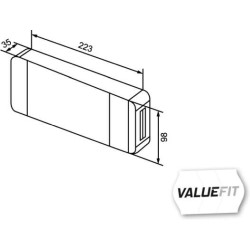 Galinis šviesos diodas, stačiakampis, 9/30 V, raudonas/gintaras, užsukamas, 223x35x98mm, 27 šviesos diodai, Hella ValueFit 2VA35