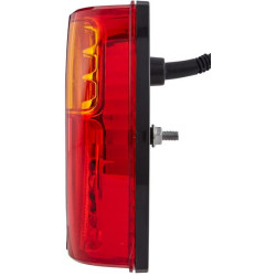 Galinis žibintas RH LED, stačiakampis, 12V, raudonas/gintaras/skaidrus, užsukamas, 296x45x142mm, Hella ValueFit 2VP357016021