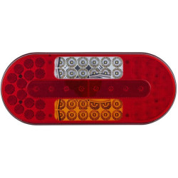 Galinis RH LED žibintas, stačiakampis, 10/30V, raudonas/gintaras/baltas, užsukamas, 323x38x134mm, Hella ValueFit 2VP357017021