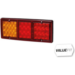 Galinis šviesos diodas, stačiakampis, 9/36 V, raudonas/gintaras, užsukamas, 326x68x130 mm, 33 šviesos diodai, Hella ValueFit 2SD