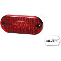 Žymeklis LED, stačiakampis, 24 V, raudonas, užsukamas, 108x10,5x44 mm, Hella ValueFit 2TM357009111