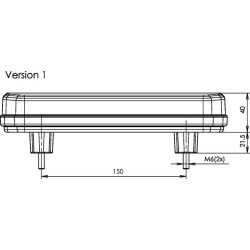 Daugiafunkcinis galinis šviesos diodas, stačiakampis, 12-24V, 236x104x61,5 mm, Kramp LA40053