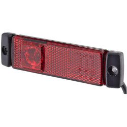 Šviesos diodas, 1,20 W, stačiakampis, 24 V, raudonas, įjungiamas, 130x32x1 LED, Hella 2TM008645941