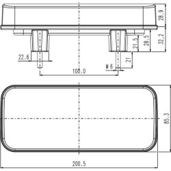 Daugiafunkcinis galinis šviesos diodas, stačiakampis, 12-24V, 200,5x85,3x28,9 mm, Kramp LA40071
