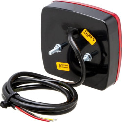 Galinis LED, kvadratinis, 12/24V, raudonas/oranžinis, 105,4x29,5x97,4 mm, 6 LED, Kramp LA40061