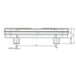 Daugiafunkcinis galinis KŠ žibintas LED, stačiakampis, 12-24V, 242x134x36.5mm, Kramp LA40917