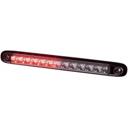 Galinis šviesos diodas, stačiakampis, 12/24V, raudona/oranžinė, 257x27x20mm, 12 LED, Kramp LA40067