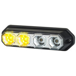 Galinis šviesos diodas, stačiakampis, 12/24V, raudona/oranžinė, 147x37x42mm, 4 šviesos diodai, Kramp LA40060