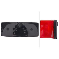 Galinis žibintas LH stačiakampis, 12/24V, raudona/oranžinė, užsukamas, 158x51x64mm, Hella 2SD003184031