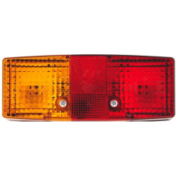Galinis žibintas LH stačiakampis, 12/24V, raudona/oranžinė/balta, užsukamas, 158x51x64mm, Hella 2SE997111011