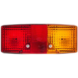 Galinis dešinės pusės žibintas stačiakampis, 12/24V, raudona/oranžinė/balta, užsukamas, 158x51x64mm, Hella 2SE997111021