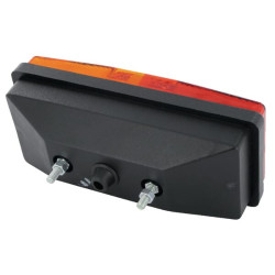 Stačiakampis galinis žibintas, raudonas/gintaras, prisukamas, 160x67 mm AMP kištukas, Cobo 027280000