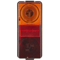 Galinis žibintas stačiakampis, 12/24V, raudona/oranžinė, užsukamas, 170x64x75mm, Hella 2VA998531031