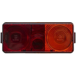 Galinis žibintas stačiakampis, 12/24V, raudona/oranžinė, užsukamas, 170x64x75mm, Hella 2SD998531067