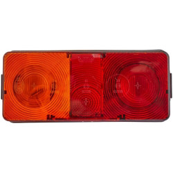 Galinis žibintas stačiakampis, 12/24V, raudona/oranžinė/balta, užsukamas, 170x62x75mm, Hella 2SE002582071
