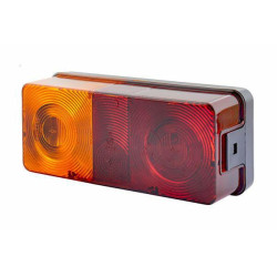 Galinis žibintas LH stačiakampis, 12/24V, raudona/oranžinė, užsukamas, 170x62x75mm, Hella 2SD002582011