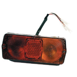 Galinis žibintas LH stačiakampis, 12V, raudonas/gintaras, užsukamas, 184x76mm, 4 kontaktų, Cobo 02368000