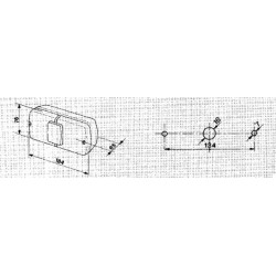 Stačiakampis galinis žibintas, 12 V, raudonas/gintaras, užsukamas, 184x76 mm AMP kištukas, Cobo 02430000