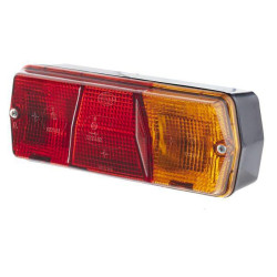 Galinis dešinysis žibintas stačiakampis, 12/24V, gintarinis/raudonas, užsukamas, 201x71x76mm, Hella 2SD001680281