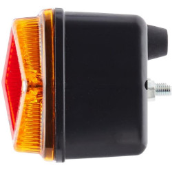 Galinis dešinysis žibintas stačiakampis, 12/24V, gintarinis/raudonas, užsukamas, 201x71x76mm, Hella 2SD001680281