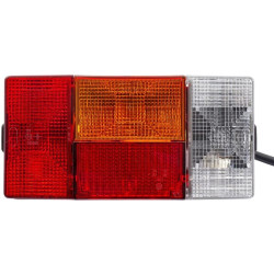 Galinis žibintas LH stačiakampis, 12/24V, raudona/oranžinė/balta, užsukamas, 210x66x108mm, Hella 2VP006040111