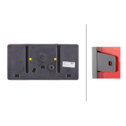 Galinis dešinysis žibintas stačiakampis, 12/24V, raudona/oranžinė/balta, užsukamas, 210x66x108mm, Hella 2VP006040121