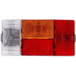 Galinis dešinysis žibintas stačiakampis, 12/24V, raudona/oranžinė/balta, užsukamas, 210x66x108mm, Hella 2VP006040121