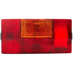 Galinis žibintas LH stačiakampis, 12/24V, raudona/oranžinė, užsukamas, 210x66x108mm, Hella 2SD006040031