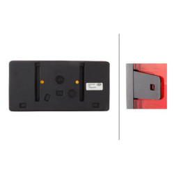 Galinis žibintas RH stačiakampis, 12/24V, raudona/oranžinė, užsukamas, 210x66x108mm, Hella 2SD006040041