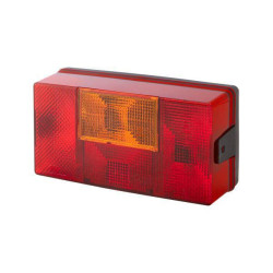 Galinis žibintas RH stačiakampis, 12/24V, raudona/oranžinė, užsukamas, 210x66x108mm, Hella 2SD006040041