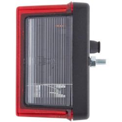 Galinis žibintas RH stačiakampis, 12V, raudona/oranžinė/balta, užsukamas, 246x66x108mm, Hella 2SL007547061