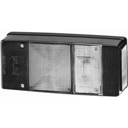 Galinis žibintas RH stačiakampis, 12V, raudona/oranžinė/balta, užsukamas, 246x66x108mm, Hella 2SL007547061