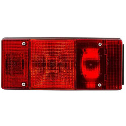 Galinis žibintas LH stačiakampis, 12V, raudona/oranžinė, užsukamas, 246x66x108mm, Hella 2SE007547011