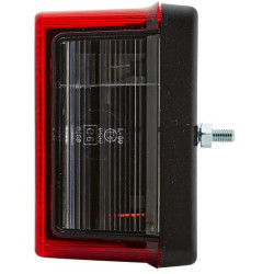 Galinis žibintas LH stačiakampis, 12V, raudona/oranžinė, užsukamas, 246x66x108mm, Hella 2SE007547011