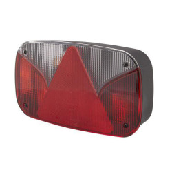 Galinis žibintas LH stačiakampis, 12V, raudonas/gintaras, užsukamas, 247x60x138mm, Hella 2VA998232291