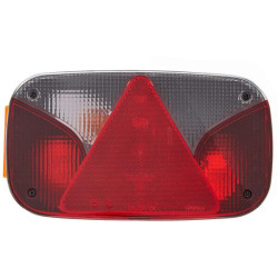 Galinis žibintas LH stačiakampis, 12V, raudonas/gintaras, užsukamas, 247x60x138mm, Hella 2VA998232291